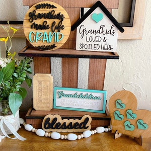 Grandparents Tier Tray Decor -Grandparent Decor - Grandma Gift - Farm house Decor - Grandparents Day - Spoiled Grandkids - Grandparent Sign