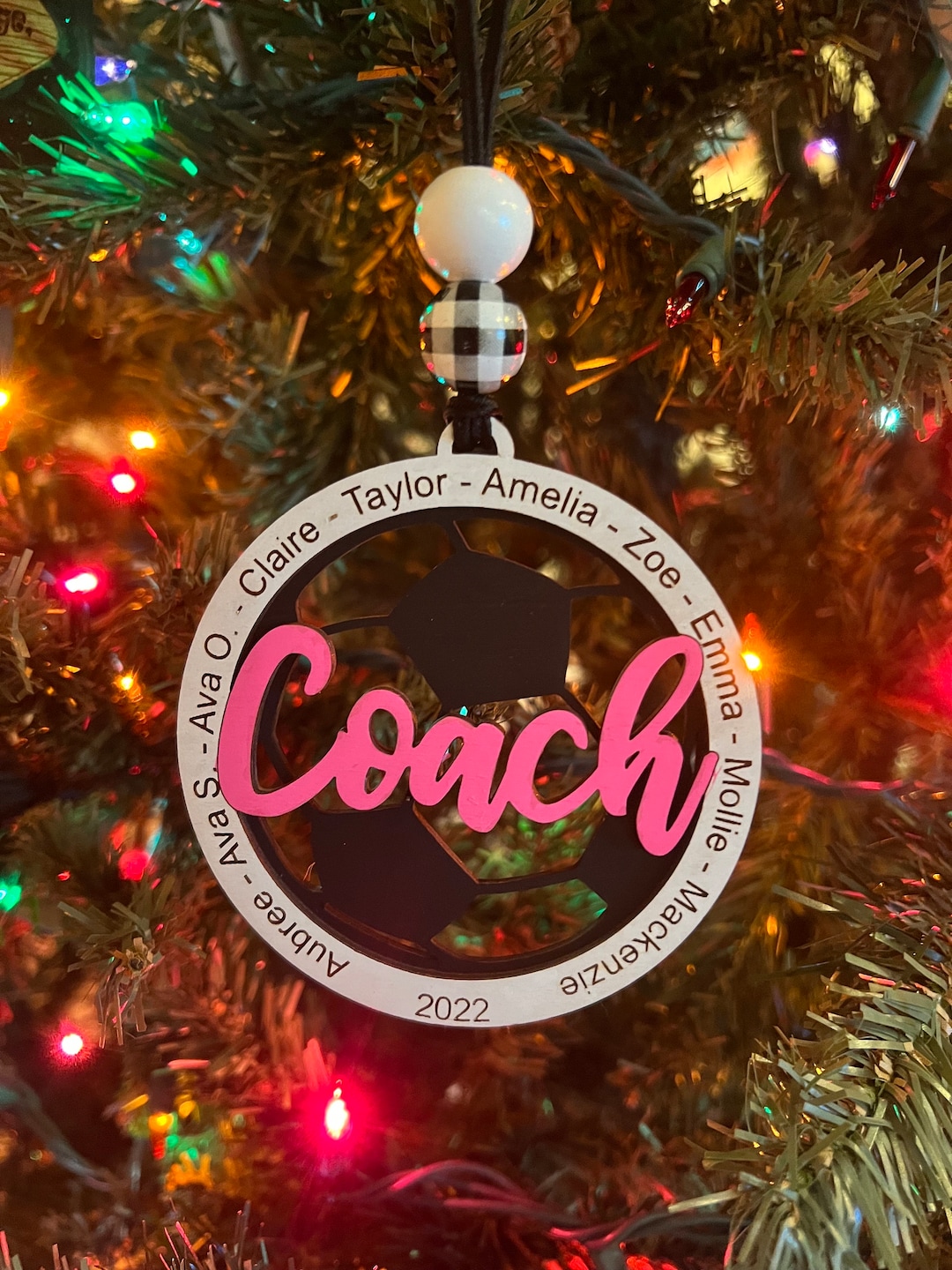 Coach Ornament Soccer Coach Ornament Wooden Hanging Christmas Tree Ornament Soccer Lover Soccer