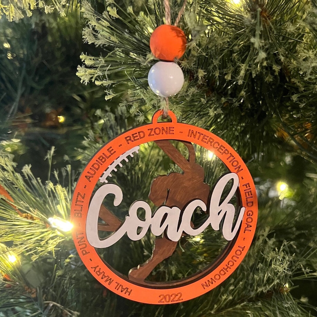 Coach Ornament Football Coach Ornament Wooden Hanging Christmas Tree Ornament Football Lover