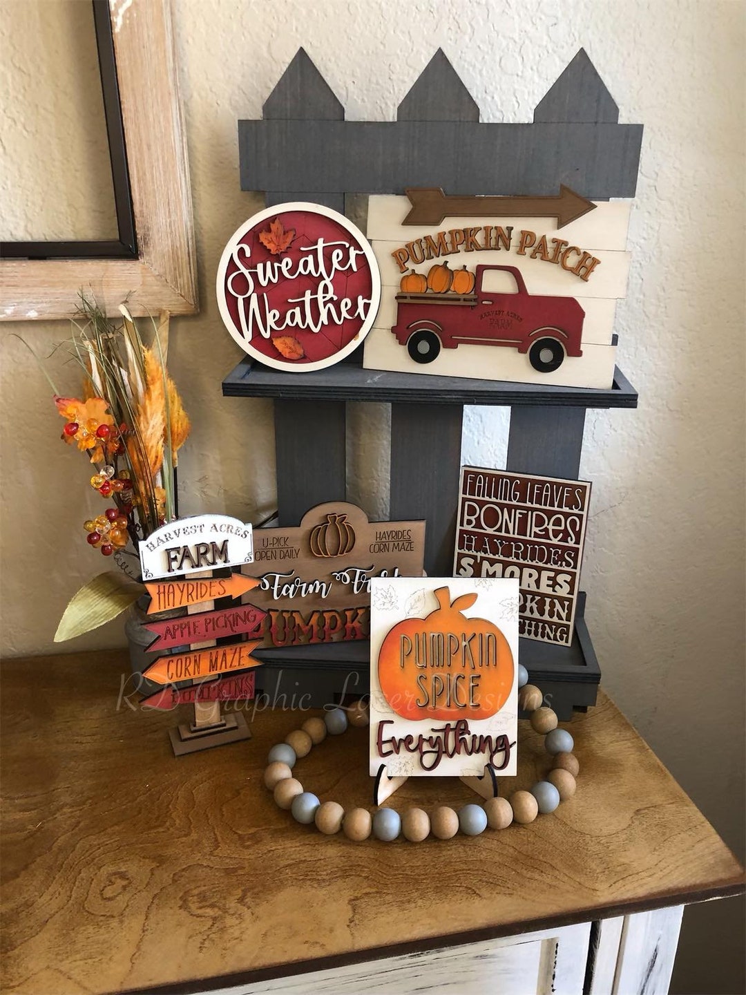 Fall Tiered Tray Decor - Pumpkin Spice - Pumpkin Patch - Fall Themed ...