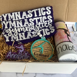Gymnastics Gift Box - Gymnast Gift - Christmas Gift - Gift for Girls - Gymnastics Tumbler - Gymnastics Keychain-Ornament-Christmas Exchange