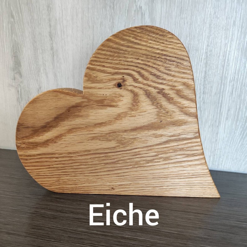 Holzherz mit Wunschtext, Ahorn, Eiche oder Buche, in 21x25 cm, 18x20 cm oder 11x11 cm, Personalisierte Geschenke, Hochzeit, Geburt Bild 3