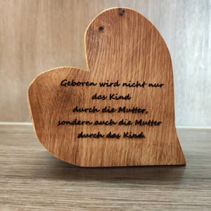 Holzherz mit Wunschtext, Ahorn, Eiche oder Buche, in 21x25 cm, 18x20 cm oder 11x11 cm, Personalisierte Geschenke, Hochzeit, Geburt Bild 6