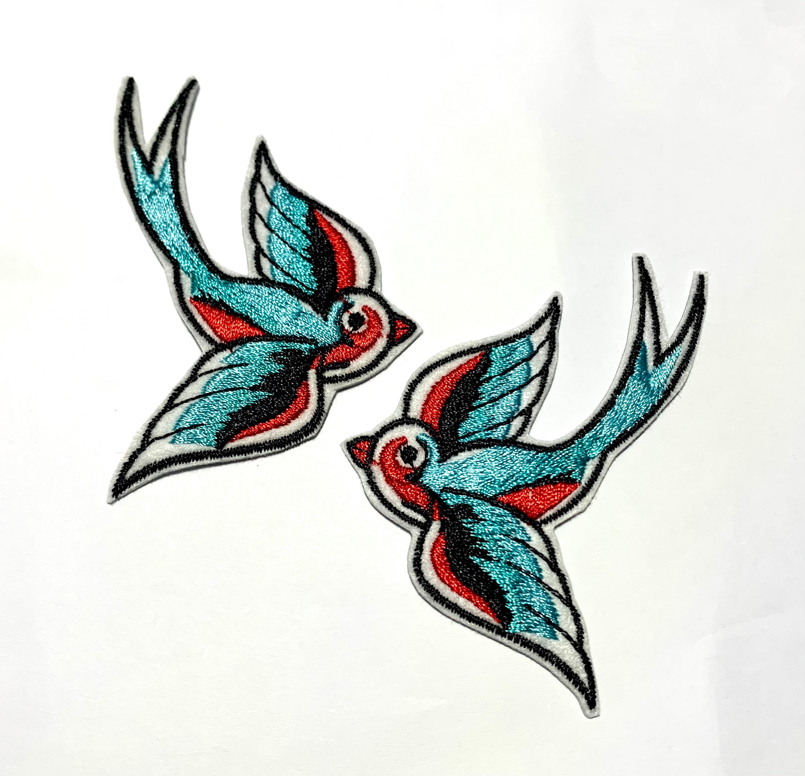 1 Pair Swallow Birds Sew/ Iron On Patches For Cloth Etsy