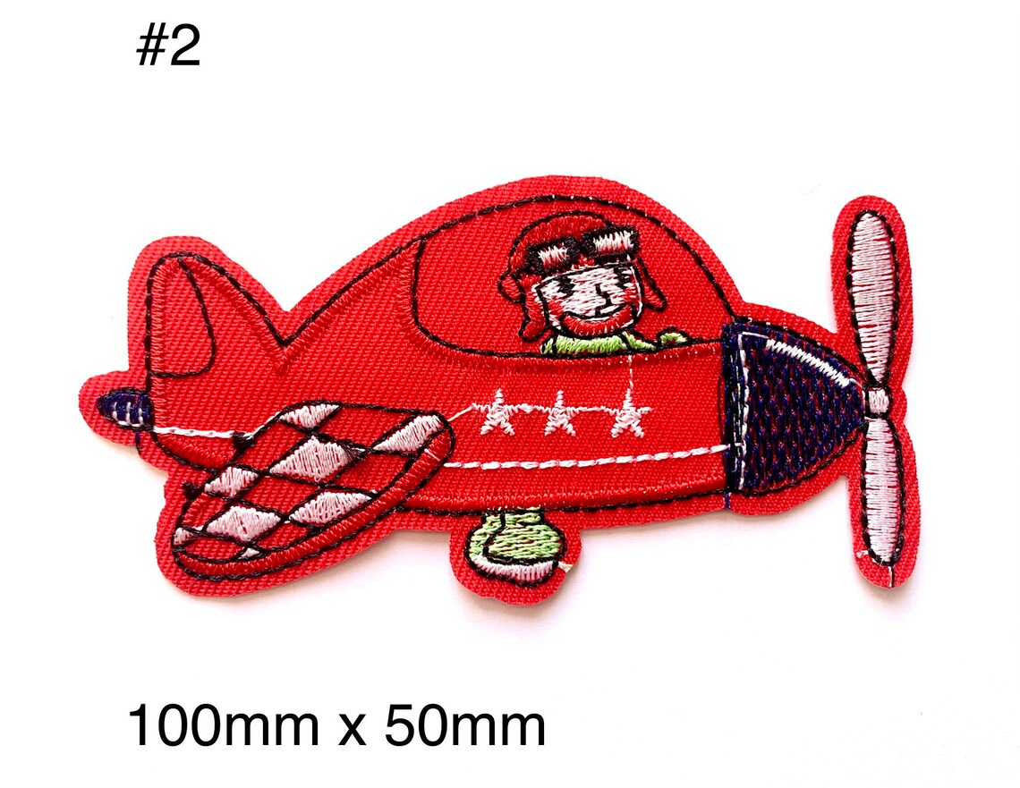 Airplane sew/ iron on embroidered patch Etsy