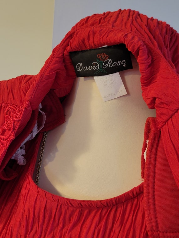David Rose Size 14 Red Dress with Jacket- Beautif… - image 4