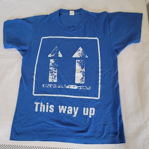 Peter Gabriel Original Concert T Shirt, This Way Up Tour, Vintage, Size M- 1986, Blue, Unisex