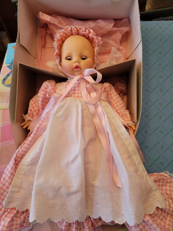 Madamne Alexander Pink Gingham Baby Doll, Original Box, Original