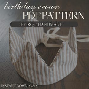 Fabric Birthday Crown Sewing Pattern Beginner Friendly (+ video tutorial!)