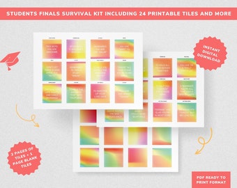 Blue Gradient Finals Survival Kit Printables, Final Exams Care Package ...