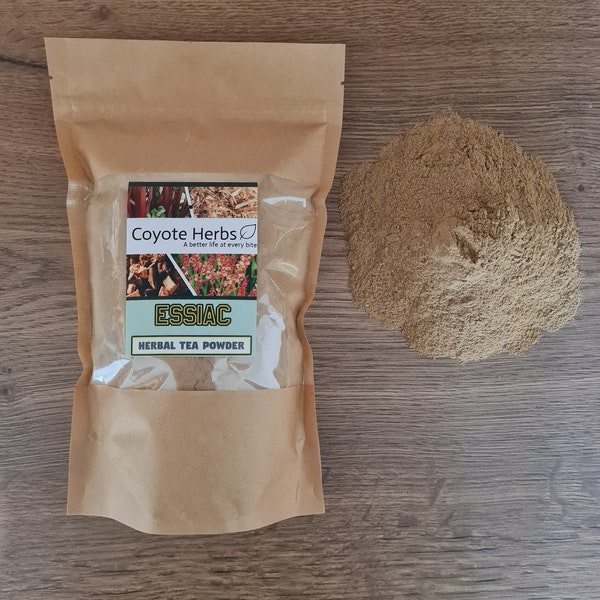 ESSIAC TEA Powder Original 4-Kräuter-Formel Klettenwurzel, Schaf-Sauerampfer, Rote Ulme, Rhabarber 1lb Natur