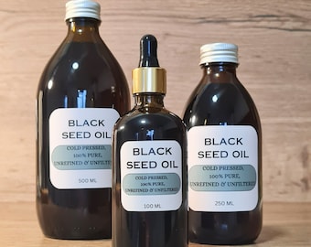 Pure Black Seed Oil - Very Strong/ Cold-Pressed Natural 100ml/250ml/500ml