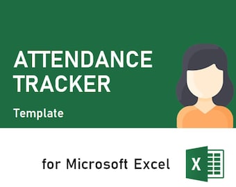 Attendance tracker for Microsoft Excel | Employee attendance | Student attendance | Schedule | Calendar | HR  | Printable | Digital