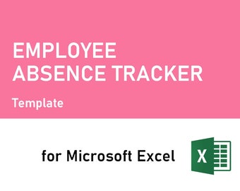 Rastreador de ausencias de empleados para Microsoft Excel / Seguimiento de vacaciones / Hoja de cálculo planificadora / Horario / Calendario / Recursos humanos / Imprimible / Digital