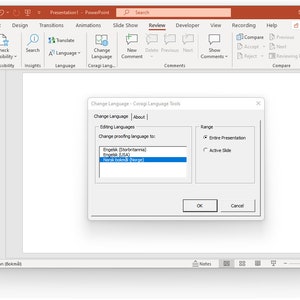 Change Proofing Language add-in for Microsoft PowerPoint image 2