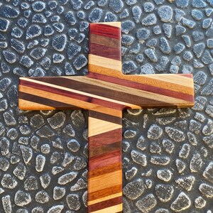 Cross wall hanging, Double sided Christian cross reversible, home decor, religious multicolored cross