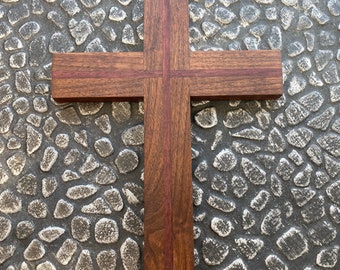 Unique cross wall hanging, hardwood cross wall hanging, religious gift, spiritual gift, prayer gift