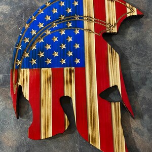 Greek Spartan helmet, American flag helmet, veteran gift, military gift, usa gift