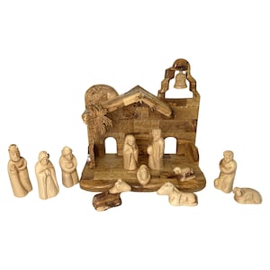 Christmas Nativity Set olive wood hand carved in Bethlehem
