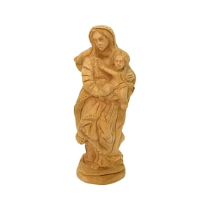 Jungfrau Maria und Jesuskind Statue Olivenholz