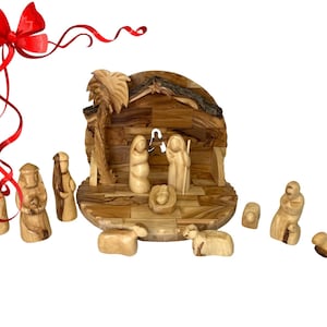 Christmas Nativity Set Creche olive wood Handmade in Bethlehem Holy Land | Christmas gifts