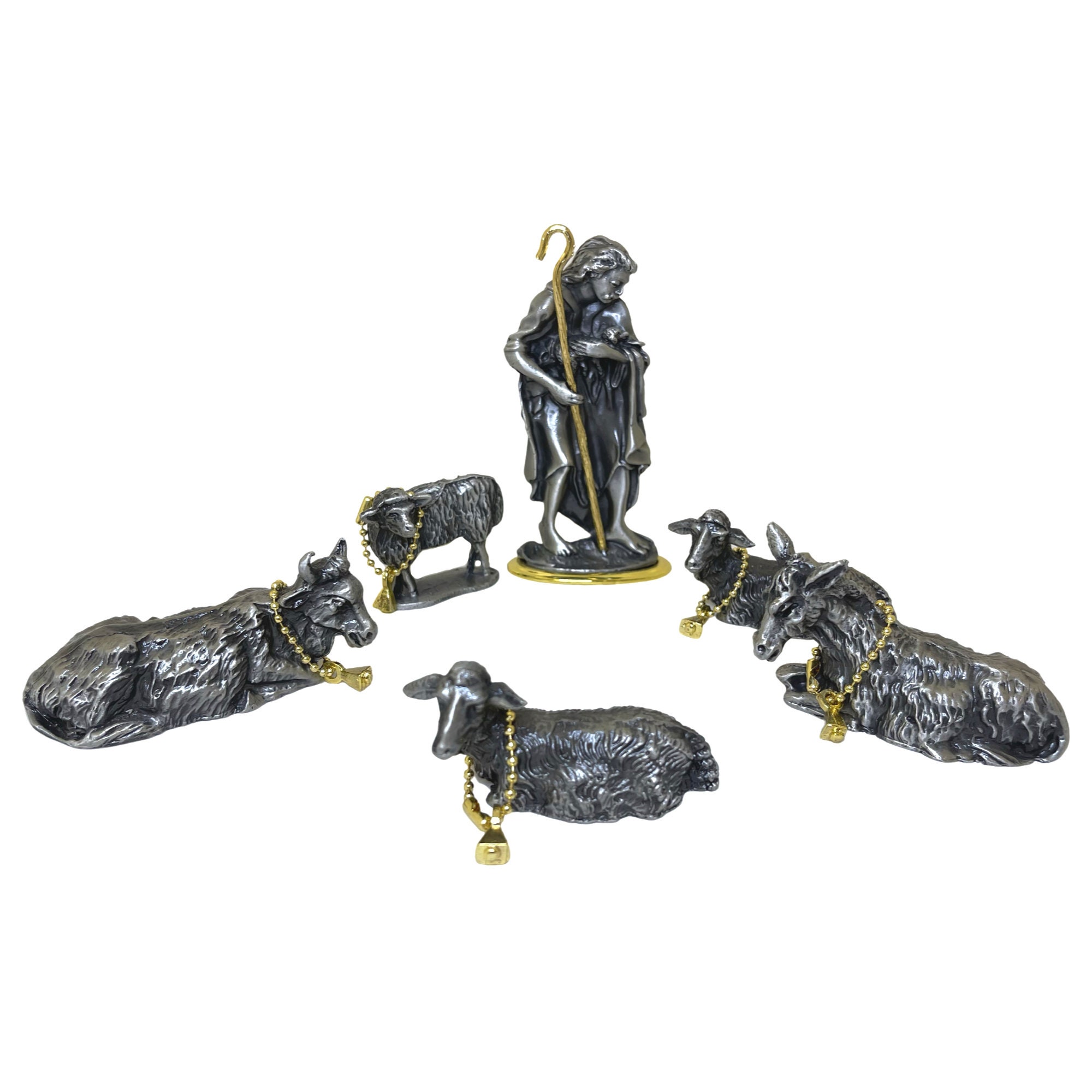 Christmas Nativity set pewter 24k gold plated with Creche Etsy