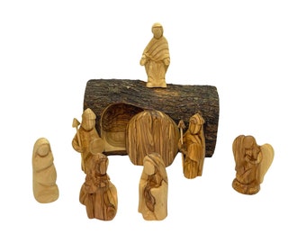 Jesus Resurrection from the Tomb Easter set Olive Wood Hand carved in Bethlehem Holy Land
