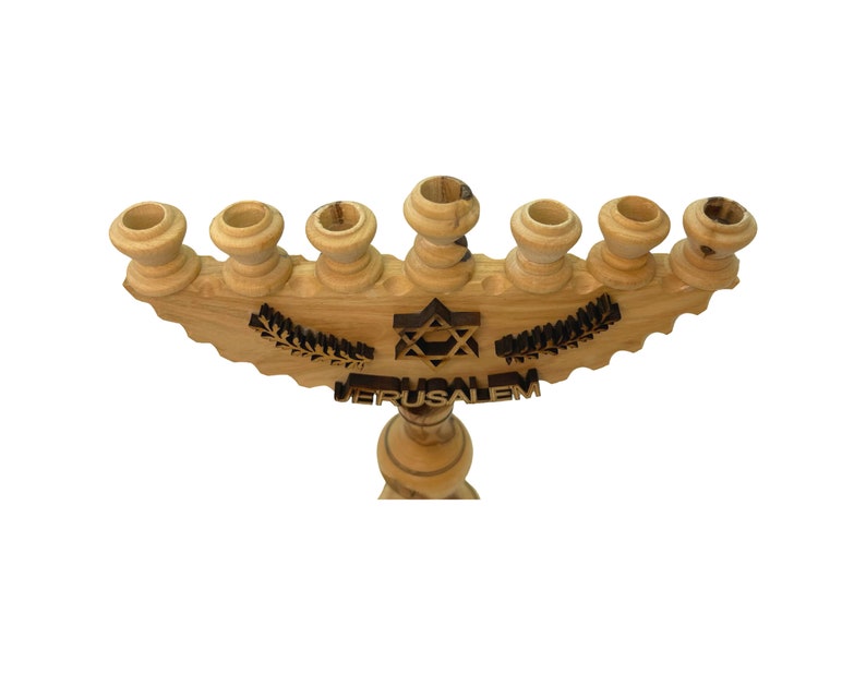 Star of David Menorah Candle Holder Olive Wood handmade in Bethlehem Holy Land image 5