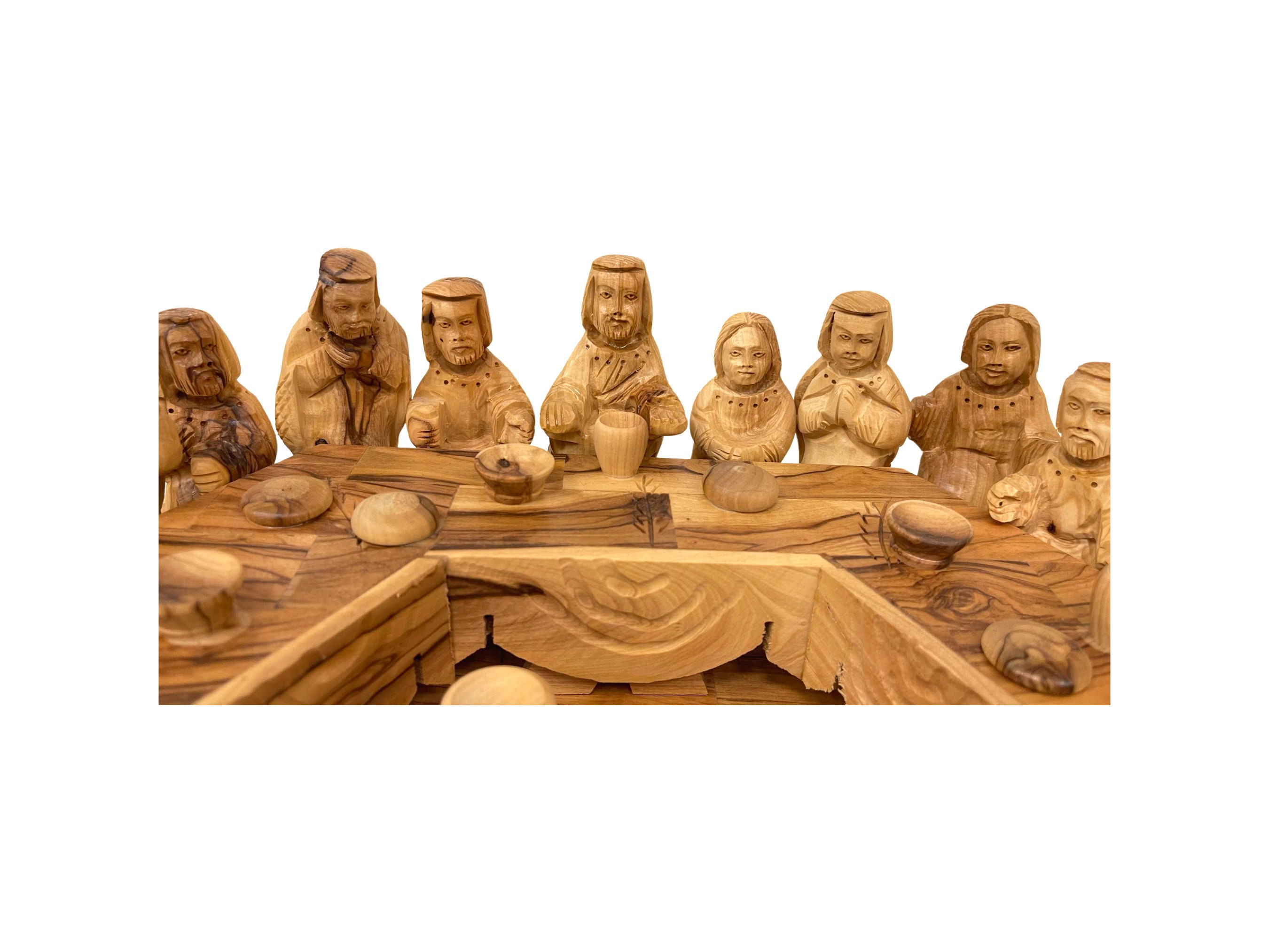 Handmade Olive Wood the Last Supper Figurine: Holy Land Easter Decor - Etsy