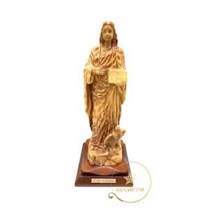 Saint John the Evangelist Handmade Olive Wood Figurine – Religious Gift, Christian Home Decor, Apostle Icon