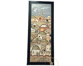 Mosaic Old City of Jerusalem Handmade Jerusalem Stone Wall Art