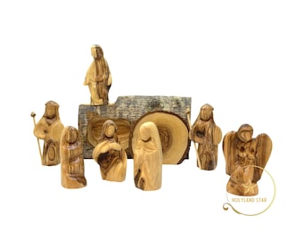 Handmade Olive Wood Easter Creche: Jesus Resurrection Tomb Decor