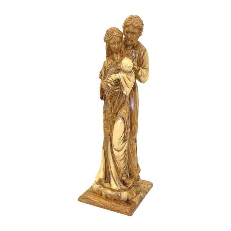 Holy Family Large Statue Olive Wood Handmade in Bethlehem Holy Etsy