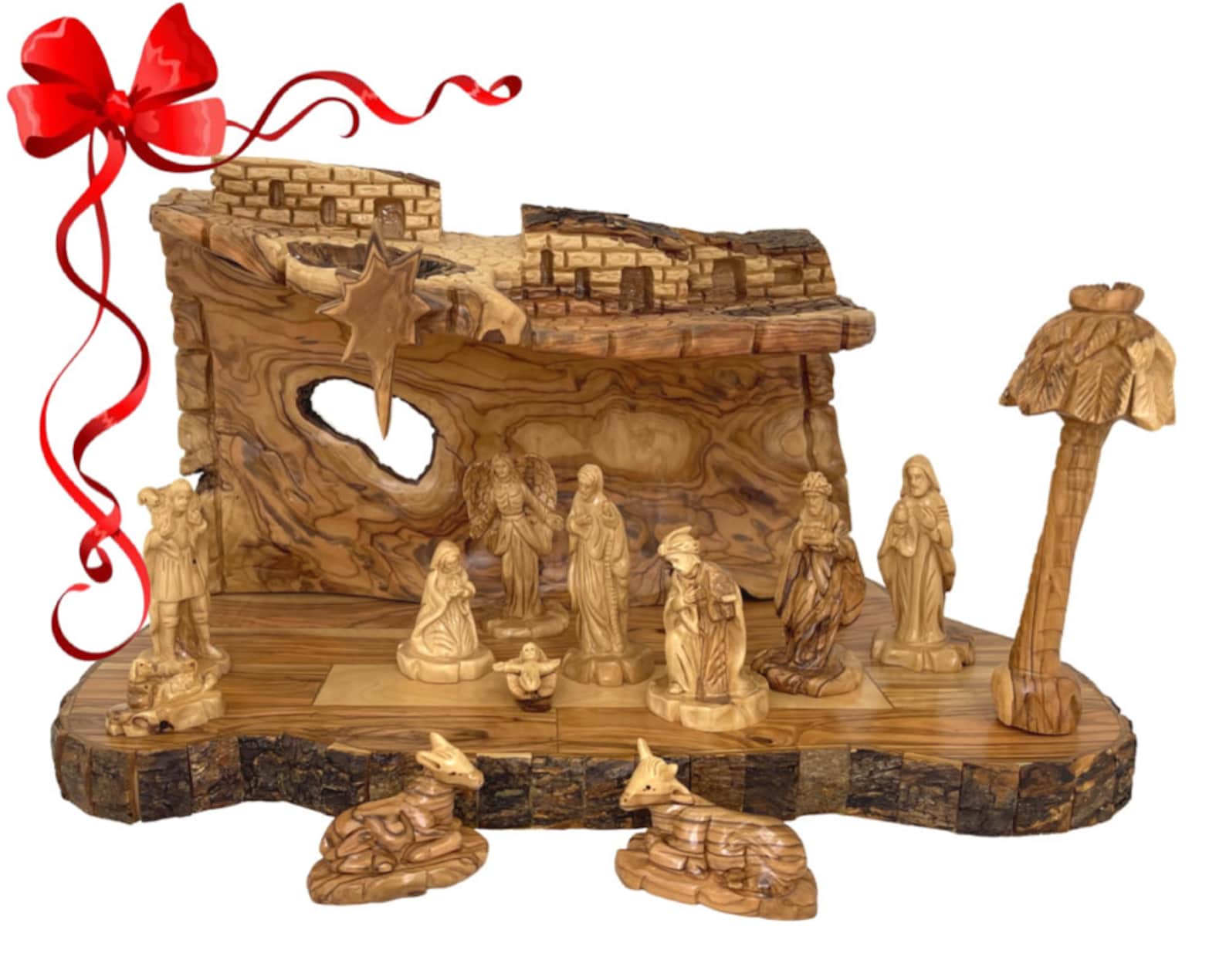 Weihnachtskrippe Set Olivenholz handgeschnitzt in Bethlehem Etsy.de