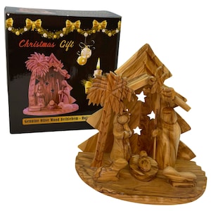 Christmas Nativity Scene olive wood handmade in Bethlehem Holy Land