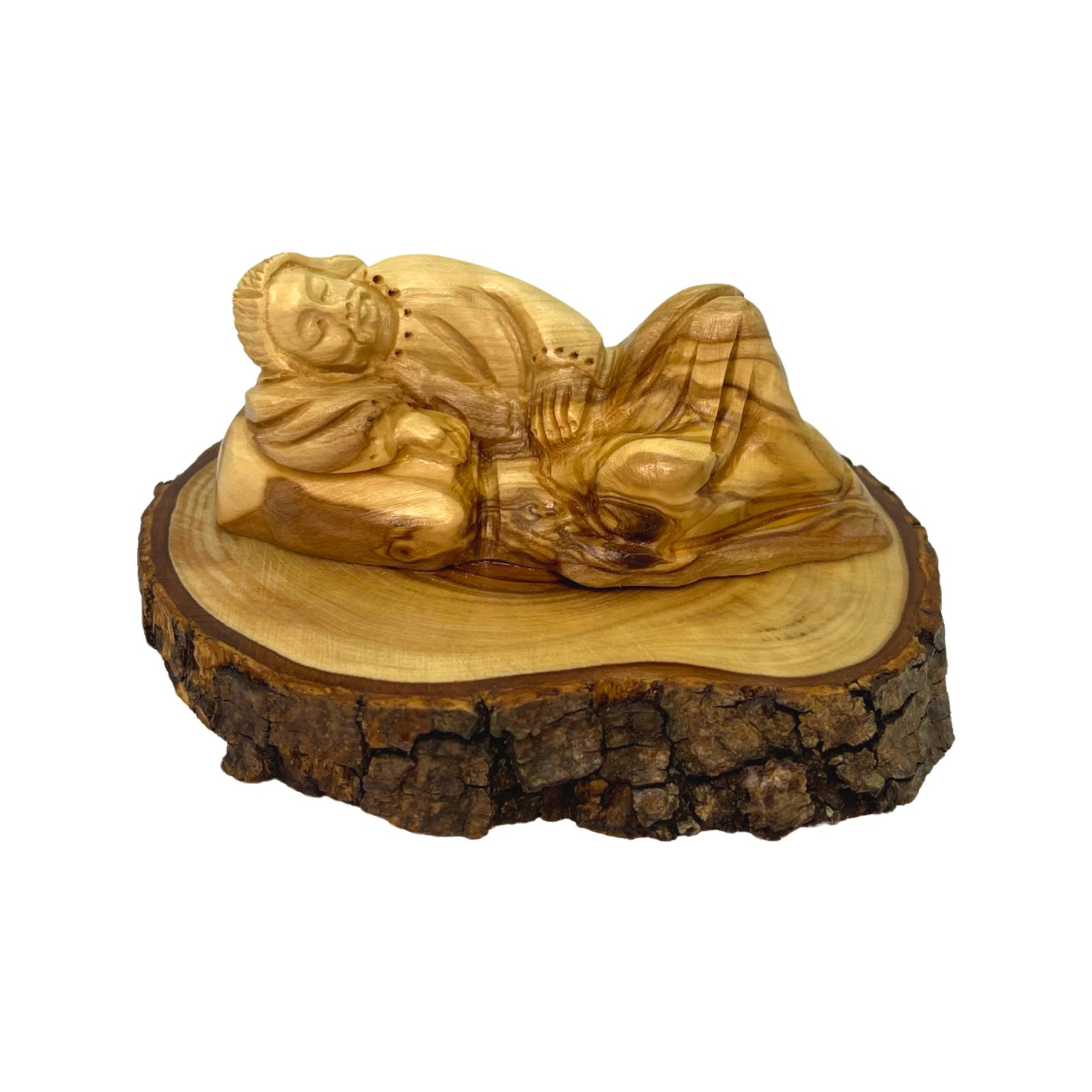 Sleeping Saint Joseph Statue Olive Wood Hand Carved Religious Etsy