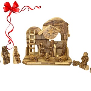 Musical Nativity Set handmade Olive Wood