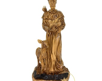 Saint Francis Olive Wood Hand Carved, St. Francis Statue