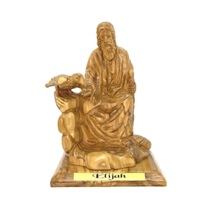 Saint Elia Olijfhout Handgemaakt, Elia Profeet, Christelijke Houtsnijwerk Saint, Heilig Land