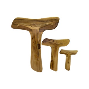 Hand Carved Olive Wood Tau Cross - Holy Land Wall Art