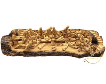 Olive Wood The Last Supper Artistic Hand Carved, Jesus Christ Art