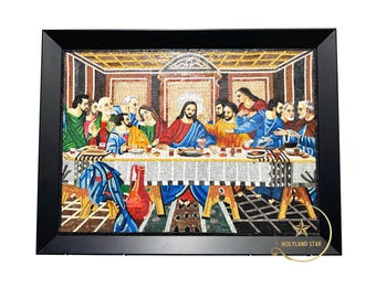 Last Supper Mosaic Jerusalem Stone Wall Art, Christian Religious Gift, Catholic Wall Hanging