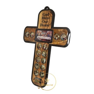 Olive Wood Cross 14 station, holy oil, holy water, God Bless Our Home, Last supper