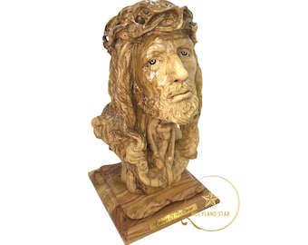 Jesus Head Carving Passion of Christ Olive Wood Hand Carved