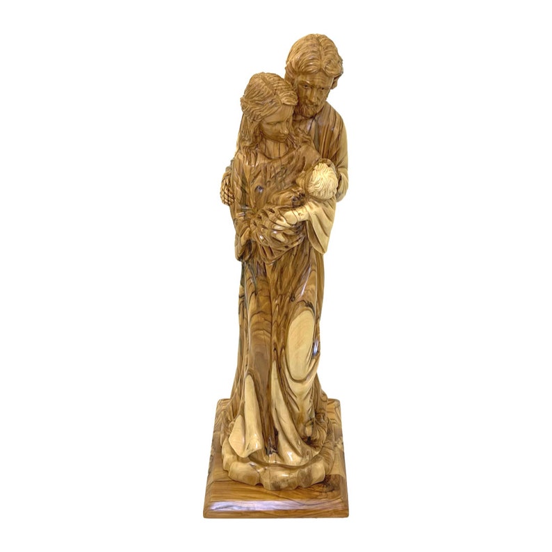 Holy Family Large Statue Olive Wood Handmade in Bethlehem Holy Etsy