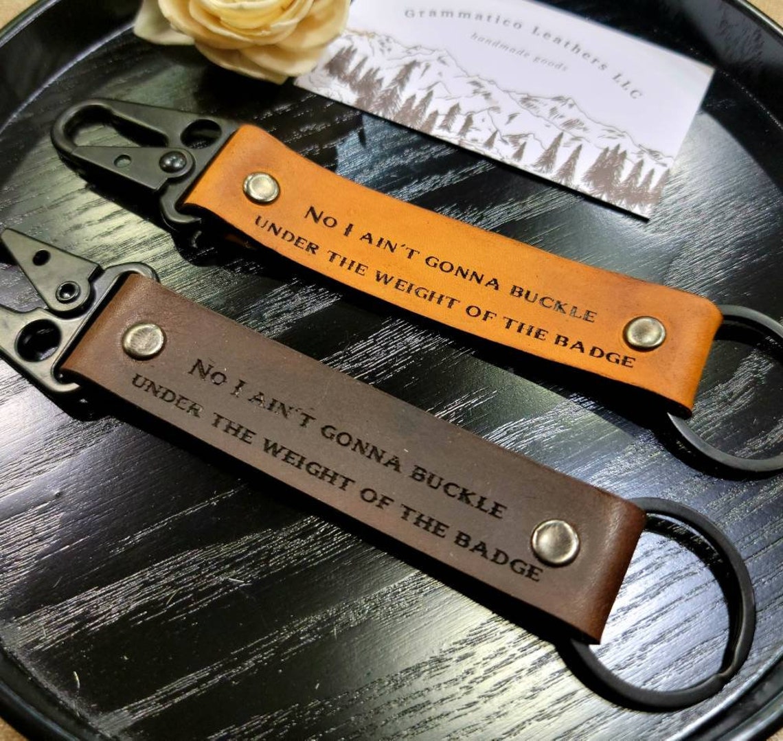 Weight of the Badge Leather Utility Key Chain With Tactical Belt Clip