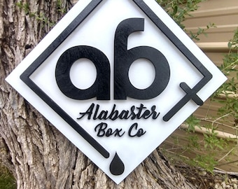 Custom 3D Wooden Business Logo Sign - Personalized Company Office Boutique Signage