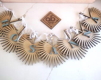 Palm leaf Hosanna wooden laser cut Banner | Christian decor