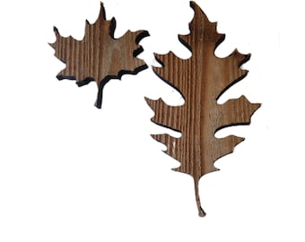 Wood Fall Leaves Decor Set: Mantel & Shelf Display