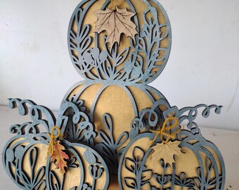 DIY Kits Wood Layered Pumpkin Decor, finished or unfinished